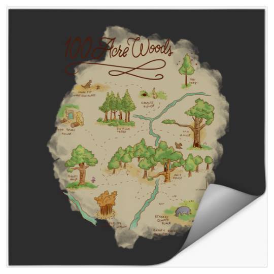 Disney Winnie The Pooh 100 Acre Woods Map Stickers