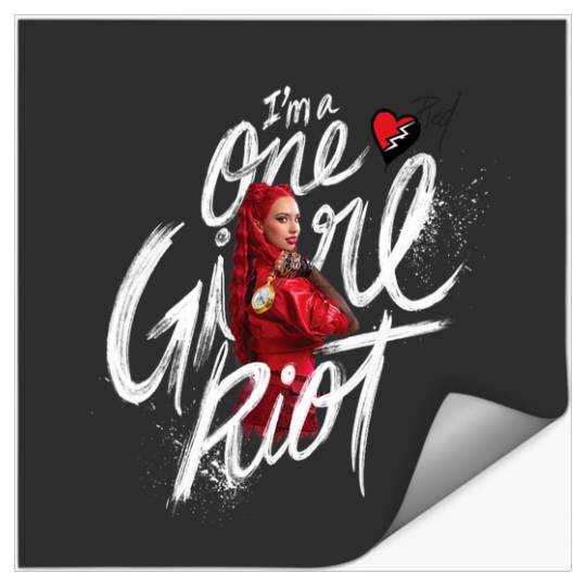 Disney Descendants The Rise Of Red I'm A One Girl Riot Red Stickers