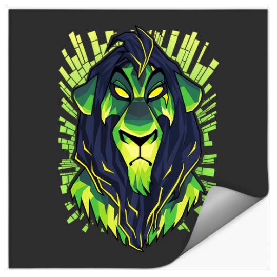 Discover Disney Lion King Scar Evil Green Geometric Graphic Hoodie Stickers