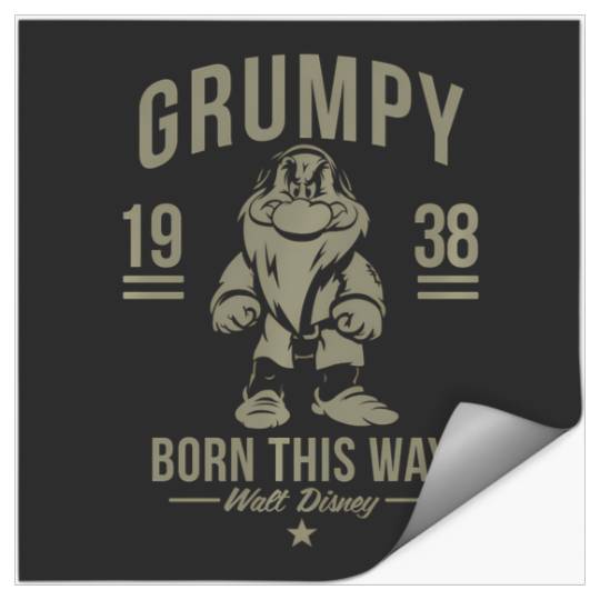 Disney Snow White Grumpy Born This Way 1938 Stickers