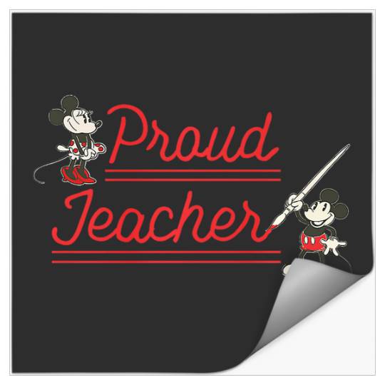 Discover Disney Classic Mickey and Minnie Mouse Proud Teacher Retro Premium Stickers