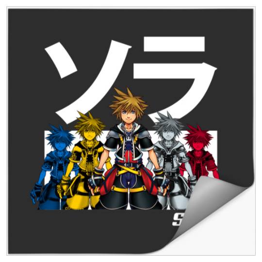 Disney Kingdom Hearts Epic Sora Brave-Brave-Brave-Brave Standing Pose Kanji Epic Stickers