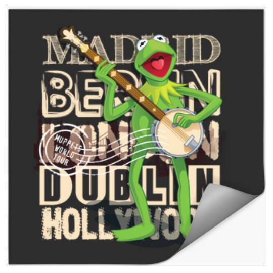 Disney The Muppets Vintage City Tour Kermit Banjo Poster Long Sleeve T-Shirt Stickers