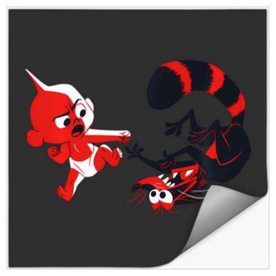 Discover Disney Pixar Incredibles Angry Jack-Jack Vs. Racoon Stickers