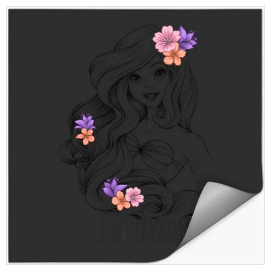 Discover Disney The Little Mermaid Floral Ariel Line Portrait Stickers