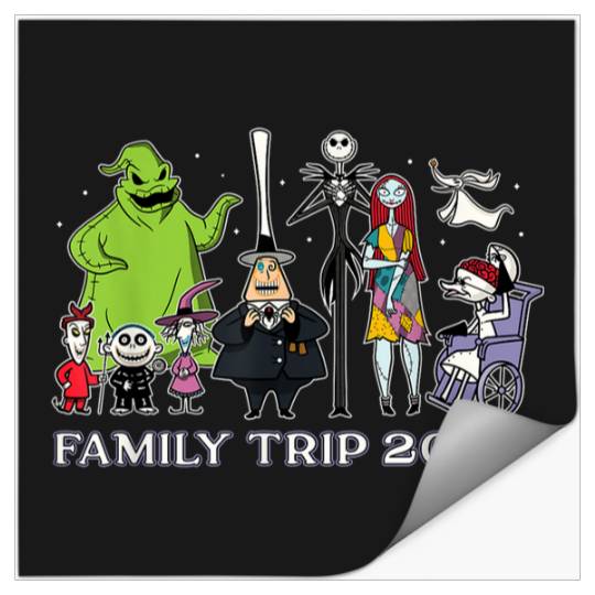 Disneyss The Nightmare Before Christmas Stars Family Trip 2024 Stickers