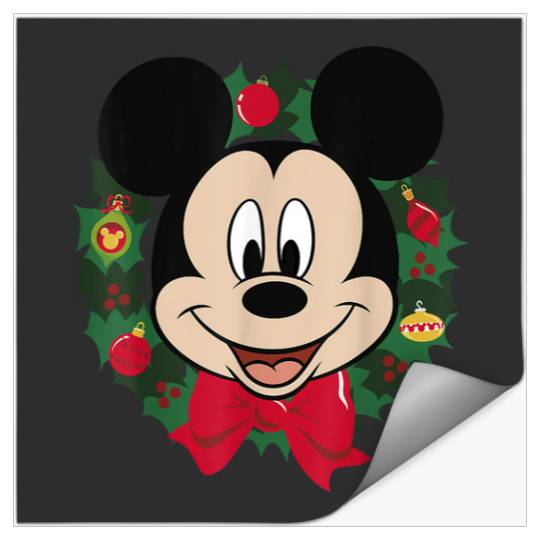 Discover Disney Mickey Mouse Christmas Wreath Portrait Stickers