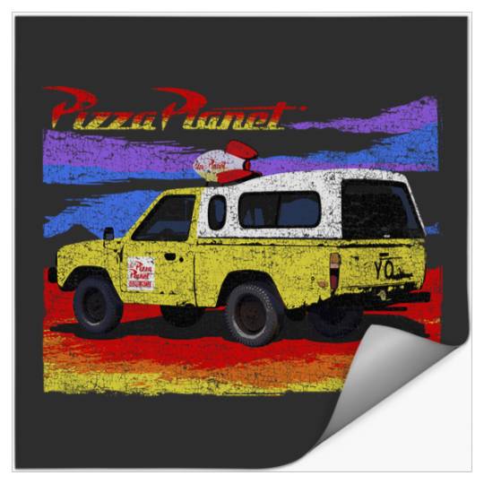 Discover Disney Pixar Toy Story Pizza Planet Truck Retro Distressed Long Sleeve Stickers