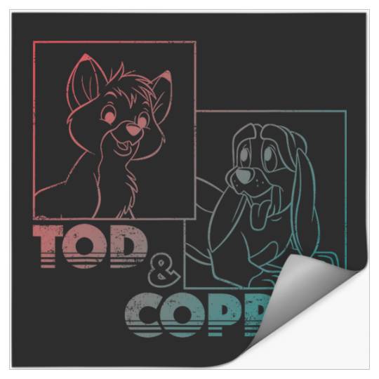 Disney The Fox and the Hound Tod & Copper Gradient Stickers