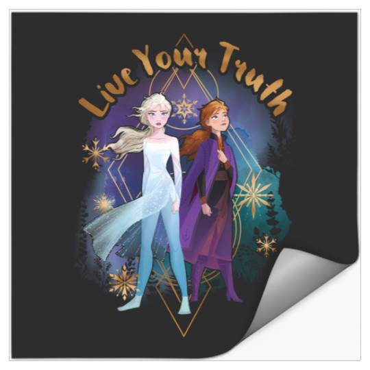 Discover Disney Frozen 2 Elsa Anna Live Your Truth Geometric Portrait Stickers