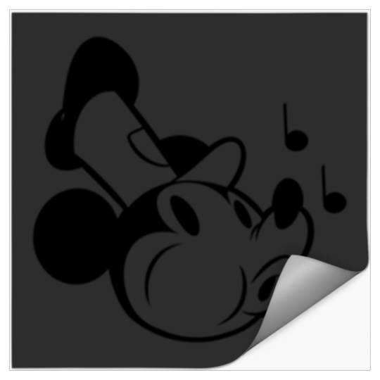 Discover Disney Steamboat Willie Retro Mickey Small Chest Pocket Logo Long Sleeve Stickers