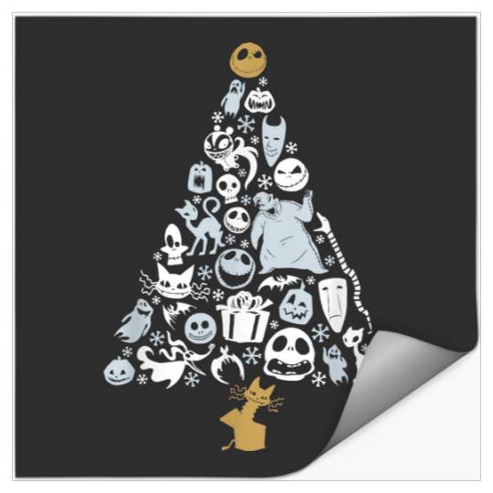 Disney The Nightmare Before Christmas Holiday Tree T-Shirt Stickers