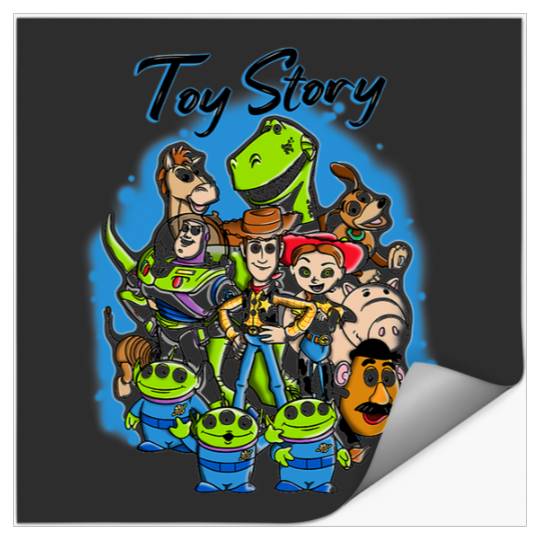 Disney Pixar Toy Story Airbrush Vintage Style Group Poster Stickers