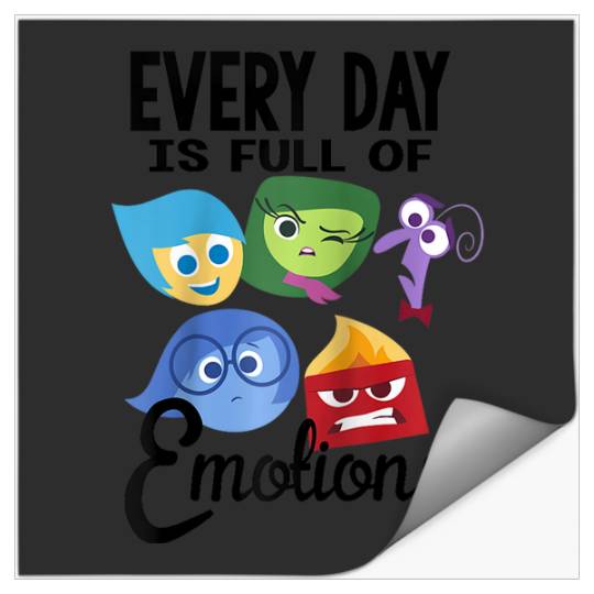 Disney Pixar Inside Out Every Day Is Full Of Emotions Group Raglan Baseball Tee Stickers