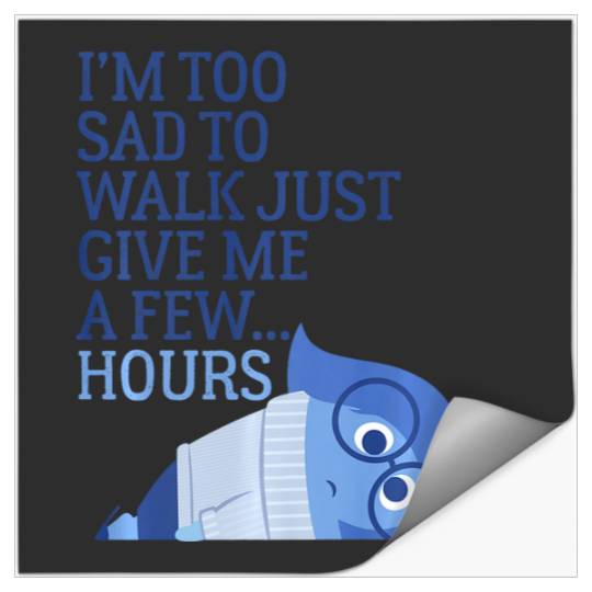Discover Disney Pixar Inside Out I'm Too Sad To Walk Emotion Portrait Premium Stickers