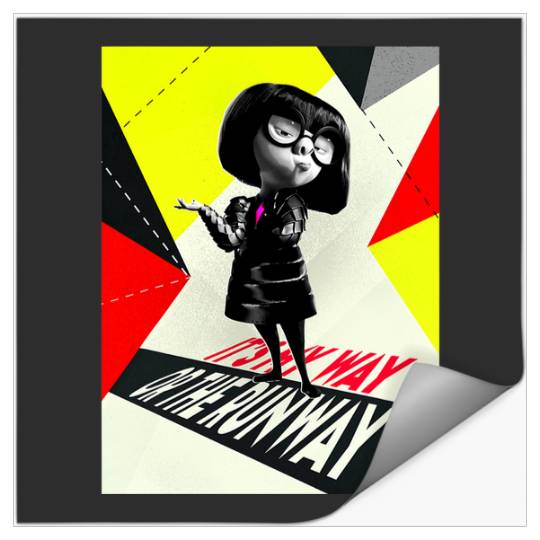 Disney Pixar The Incredibles 2 Edna Retro On It's Way Logo Stickers