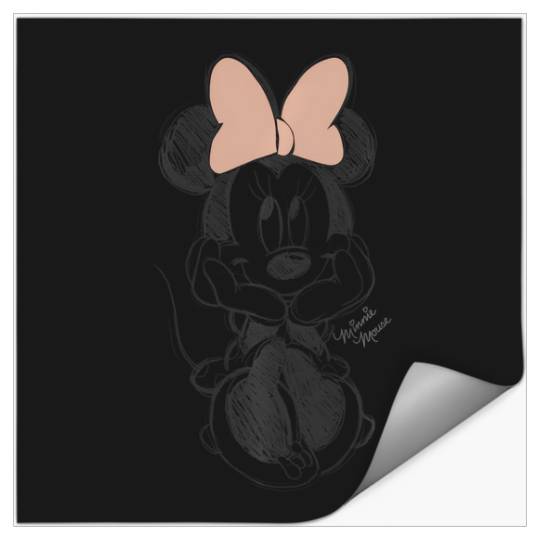 Discover Disney Minnie Mouse Classic Sketch Cute Vintage Portrait Stickers