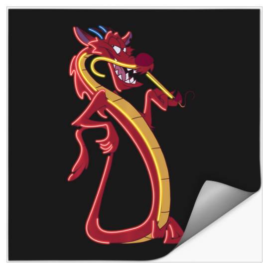 Discover Disney Mulan Mushu Neon Accent Portrait Stickers