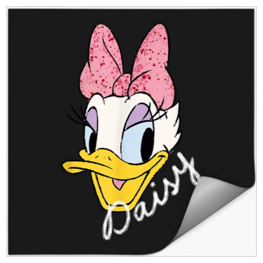 Disneyss Daisy Duck Sassy Glamorous Speckled Bow And Name Stickers