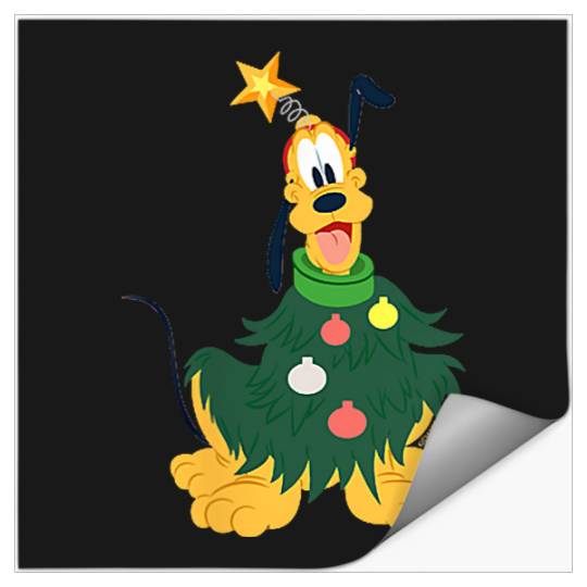 Disney Pluto Holiday Christmas Tree Costume Corner Art Stickers