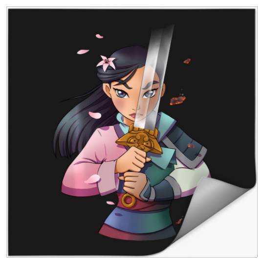 Disney Mulan Anime Half Girl Half Warrior Stickers