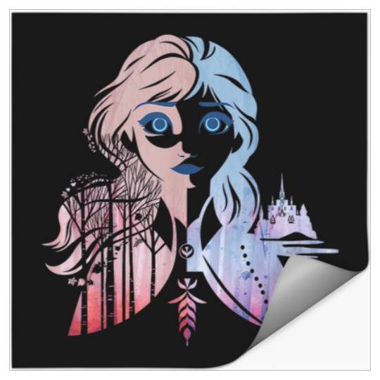 Discover Disney Frozen 2 Anna Two Tone Gradient Portrait Stickers