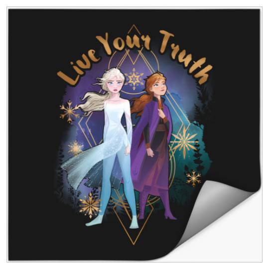 Discover Disney Frozen 2 Elsa Anna Live Your Truth Geometric Portrait Stickers