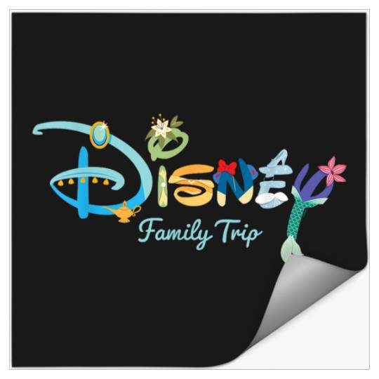 Discover Disneyss Princess Letters Logo Disneyss Matching Family Trip Stickers
