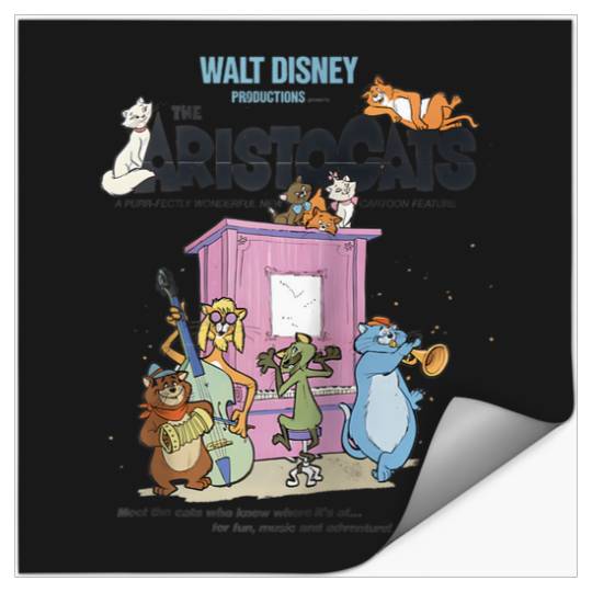 Disney The Aristocats Cats Playing Piano Raglan Baseball Tee Stickers