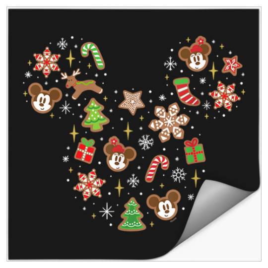 Discover Disney Mickey & Minnie Head Gingerbread Christmas Holiday Stickers