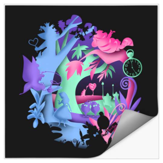 Discover Disney Alice In Wonderland Neon Forest Silhouette Stickers