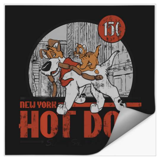 Discover Disney Oliver Company New York Hot Dog Poster Stickers