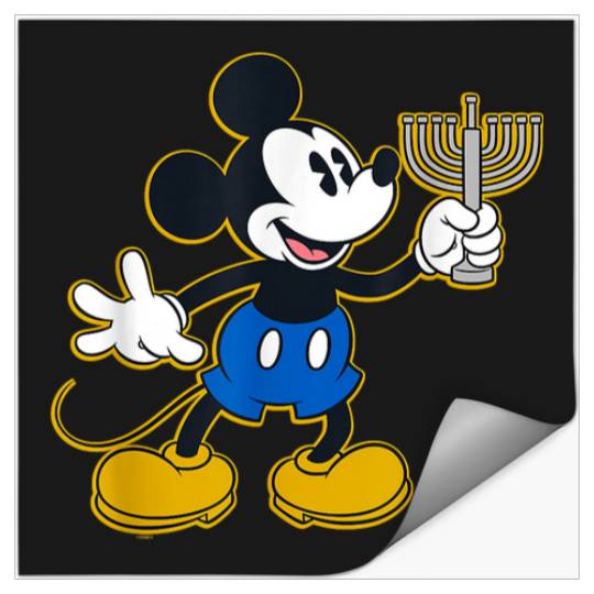 Disney Mickey Mouse Hanukkah Menorah Happy Holidays T-Shirt Stickers