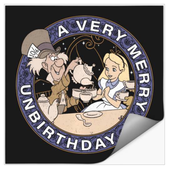 Disney Alice In Wonderland Mad Hatter Un-Birthday Stickers