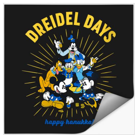 Disney Mickey & Friends Happy Hanukkah Dreidel Days V-Neck Stickers