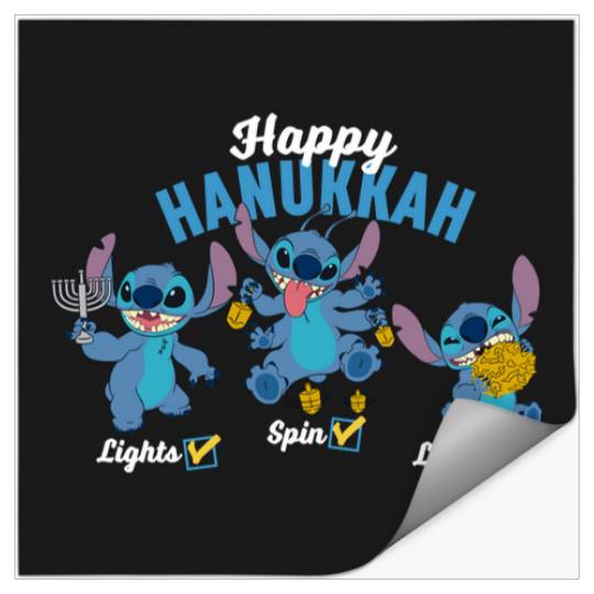 Disney Lilo & Stitch Happy Hanukkah Lights Spin Latkes Stickers