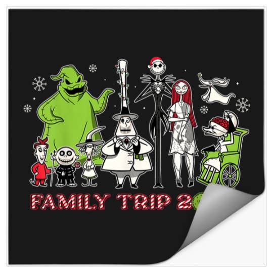 Disneyss The Nightmare Before Christmas Snow Family Trip 2024 Stickers