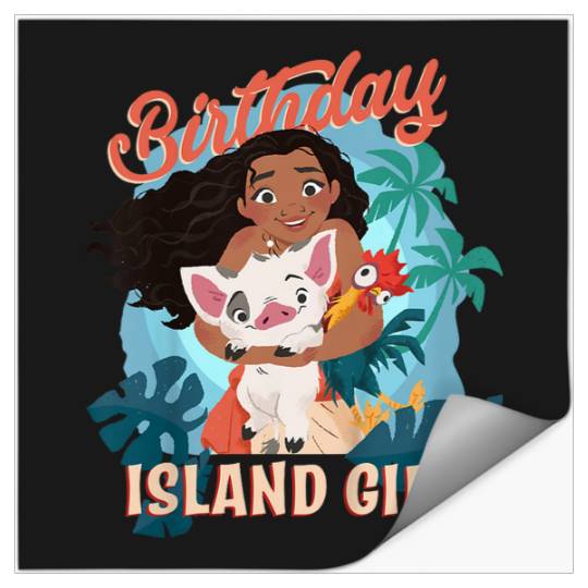 Discover Disneyss Moana Birthday Island Girl Moana Pua Hei Hei Big Logo Stickers