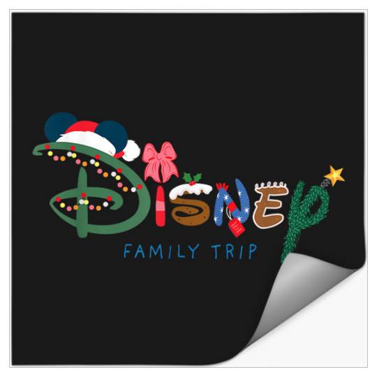 Discover Disneyss New Festive Fill Logo Christmas Holiday Family Trip Stickers