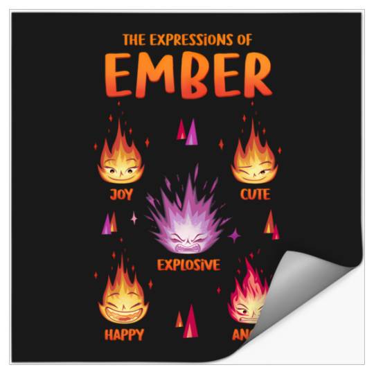 Discover Disney Pixar Elemental The Expressions Of Ember Poster Stickers