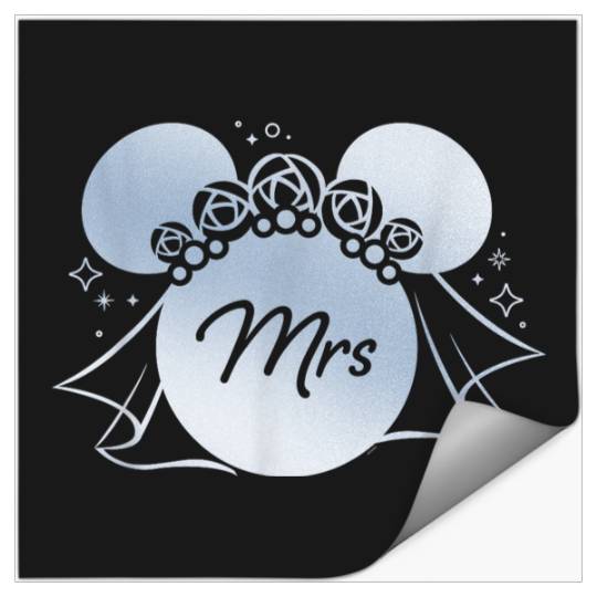 Disneyss Wedding Matching Minnie Bridal Veil Wife Bride Mrs Stickers
