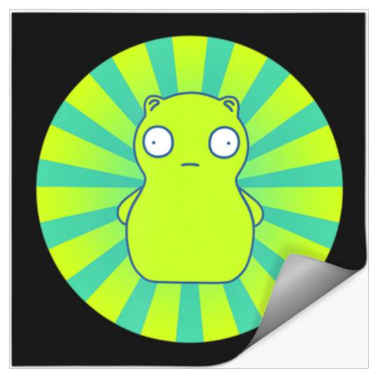 bobs burgers kuchi kopi lime green hypno wheel Stickers