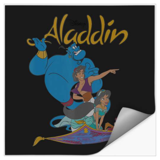 Disney Aladdin Vintagess Group Shot Logo Tank Top Stickers
