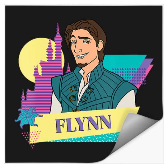 Womens Disney Tangled Retro Couples Matching Flynn Rider V-Neck Stickers