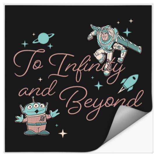 Womens Disney Pixar Toy Story To Infinity And Beyond Toy Icons V-Neck Stickers