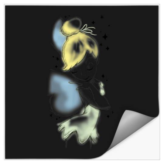 Disney Peter Pan Tinkerbell Airbrush Style Sketc Stickers