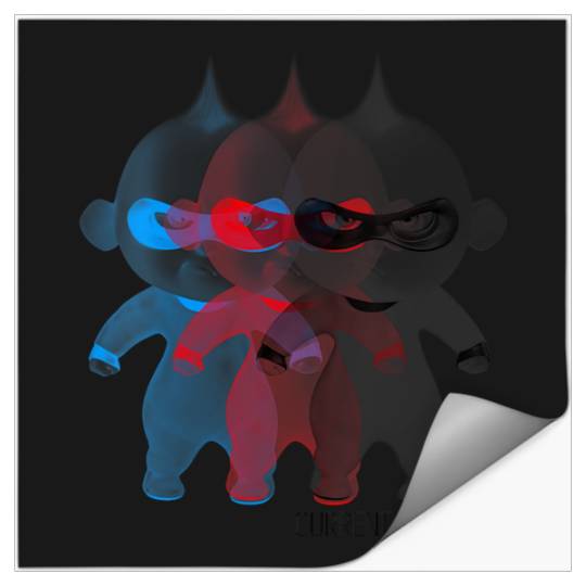 Womens Disney Pixar The Incredibles 2 Current Mood Retro Glitch V-Neck Stickers