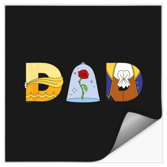 Disney Beauty and the Beast Belle Father’s Day Birthday Dad Stickers