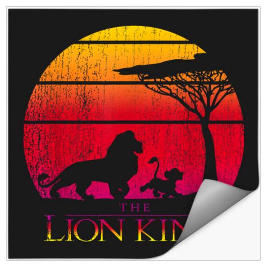 Disneyss The Lion King Simba Mufasa Silhouettes Distressed Stickers