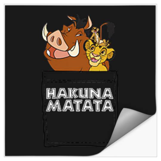 Disneyss Lion King Hakuna Matata Friends Pocket Graphic Tee Stickers